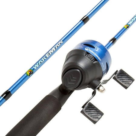 Fishing Pole – 64-Inch Fiberglass and Stainless Steel Rod and Pre-Spooled Reel Combo for Lake, Pond and Stream Casting by Wakeman Outdoors (Best Ice Fishing Reel For Lake Trout)