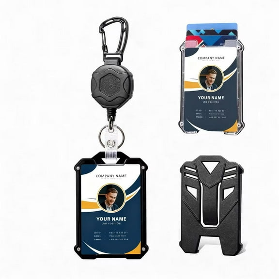 Retractable Badge Reel Carabiner Keychain, 1 Set
