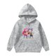 thumbnail image 1 of Moonsky Sudadera con capucha y cordón HUNTRX, estampado de grupo de chicas coreanas, jersey corto, suave y cómodo, top de manga larga para primavera y otoño. Gris claro 120, 1 of 5