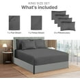 thumbnail image 3 of CGK Linens 6-Piece Extra Deep Pocket Sheet Set With Extra Matching Pillowcases - Full Size Bed Sheets Fits 18"-24" Mattresses, Gray, 3 of 7