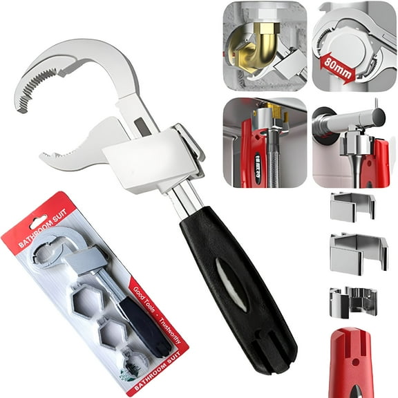 ZEPARO Universal Wrench Adjustable Double Ended Wrench,Under Sink Wrench Faucet Tool,Plumbing Wrench for Tight Spaces