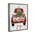 thumbnail image 3 of Stupell Industries Joy Holiday Red Gift Truck Graphic Art Luster Gray Floating Framed Canvas Print Wall Art, Design by Lettered and Lined, 3 of 6