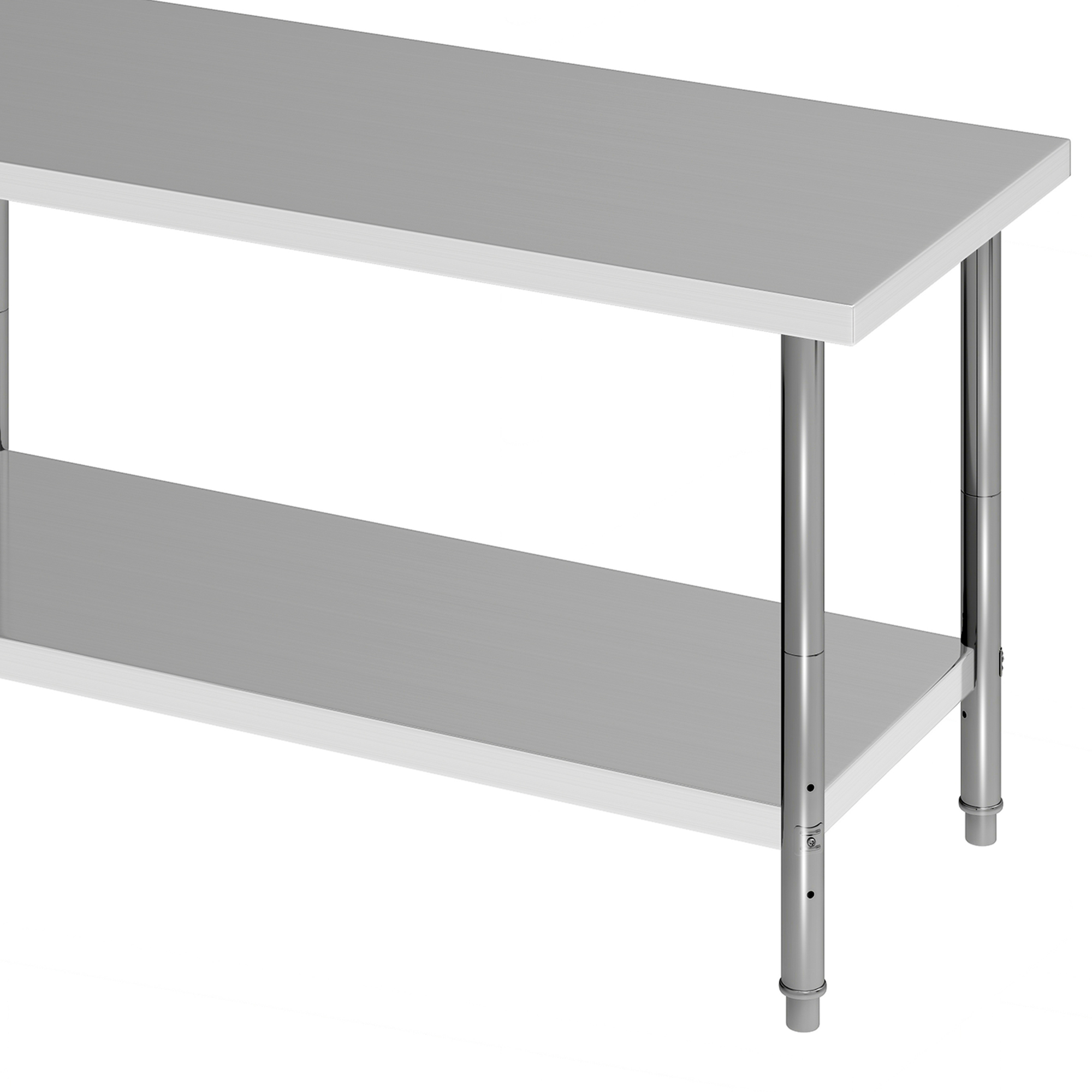 Uforic 60" ×24"  Stainless Steel Table with Undershelf Adjustable, NSF Commercial Kitchen Work Table