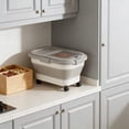 thumbnail image 6 of Collapsible Dog Food Storage Container,Pet Food Container with Airtight Lid,Plastic Cat Food Containers Dry Food with Measuring Cup(Gray), 6 of 6