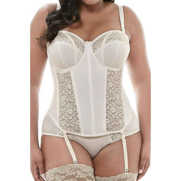 Goddess Women's Plus Size Adelaide Brief, White, XL at