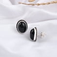 thumbnail image 4 of Gemsgram Handcrafted Black Onyx 925 Sterling Silver Stud Earrings - Statement of Style, 4 of 7