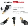thumbnail image 4 of 433MHz Tire Pressure Sensor TPMS Monitoring System Compatible with Cadillac Buick Chevrolet GMC, Replaces# 13516165,13598773,13506028., 4 of 5
