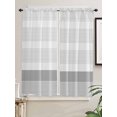 thumbnail image 2 of Bedroom Curtains 63 Inches length, Grey Stripe Window Treatment Curtain Drapes, Modern Abstract Monochrome Geometric Rod Pocket Curtain Panels for Living Room Kitchen, 42"x63", 2 Panels, 2 of 7