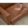 thumbnail image 4 of 75 in Futon Sofa Bed - Convertible Sleeper Sofa with Adjustable Backrest - Loveseat Small Sofa Bed with Side Pockets - Mid Century Modern Futon Couch - Brown PU Leather Couch for Living Room, 4 of 7