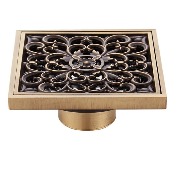 Billuyoard Drenaje rápido, desagüe de piso antiguo de cobre, desagüe de ducha autocebante, colector de cabello, desagüe de ducha de bañera de Accesorios de baño tipo+2