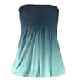 thumbnail image 4 of Homenesgenics Tank Tops for Women Plus Size Fashion Women's Summer Casual Gradient Printed Pleated Strapless Bra Tank Tops Blue M, 4 of 5