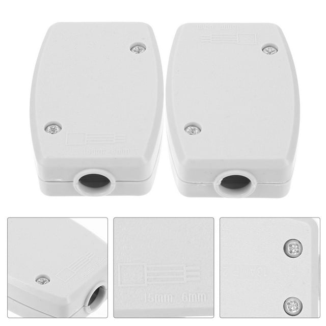 OULII Weatherproof Plastic Junction Box for Outdoor Storage Use White Impact Resistant 2 Pcs