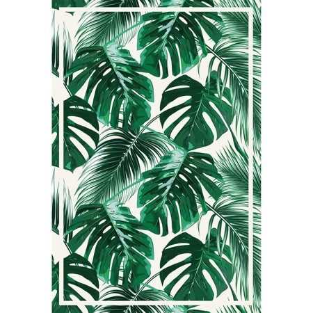 Exotic Leaves Vinyl Mat  Rectangle  4.5 x6.5