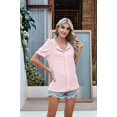 thumbnail image 3 of Womens Fashion Tops Cute Puff Sleeve Blouses for Women Dressy Casual Spring Summer Clothes Outfits for 2025 Pink XXL, 3 of 8