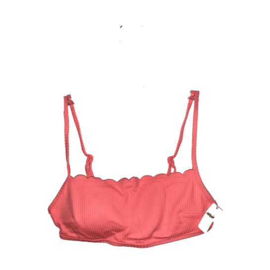 Aerie Women's Scalloped Bikini Haute Coral Top, S