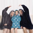 thumbnail image 5 of Blue Cartoon Unicorn Rainbow Cloud Star Balloon Blanket Hoodies for Kids 6-13YR Oversize Wearable Blanket Hoodies for Boys Girls Teens, 5 of 7