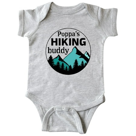 

Inktastic Poppa s Hiking Buddy with Mountains and Trees Gift Baby Boy or Baby Girl Bodysuit