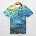 thumbnail image 3 of Royal Blue Labradorite Men Zipper T-shirt Summer Casual Short Sleeve T-shirt Top, 3 of 7