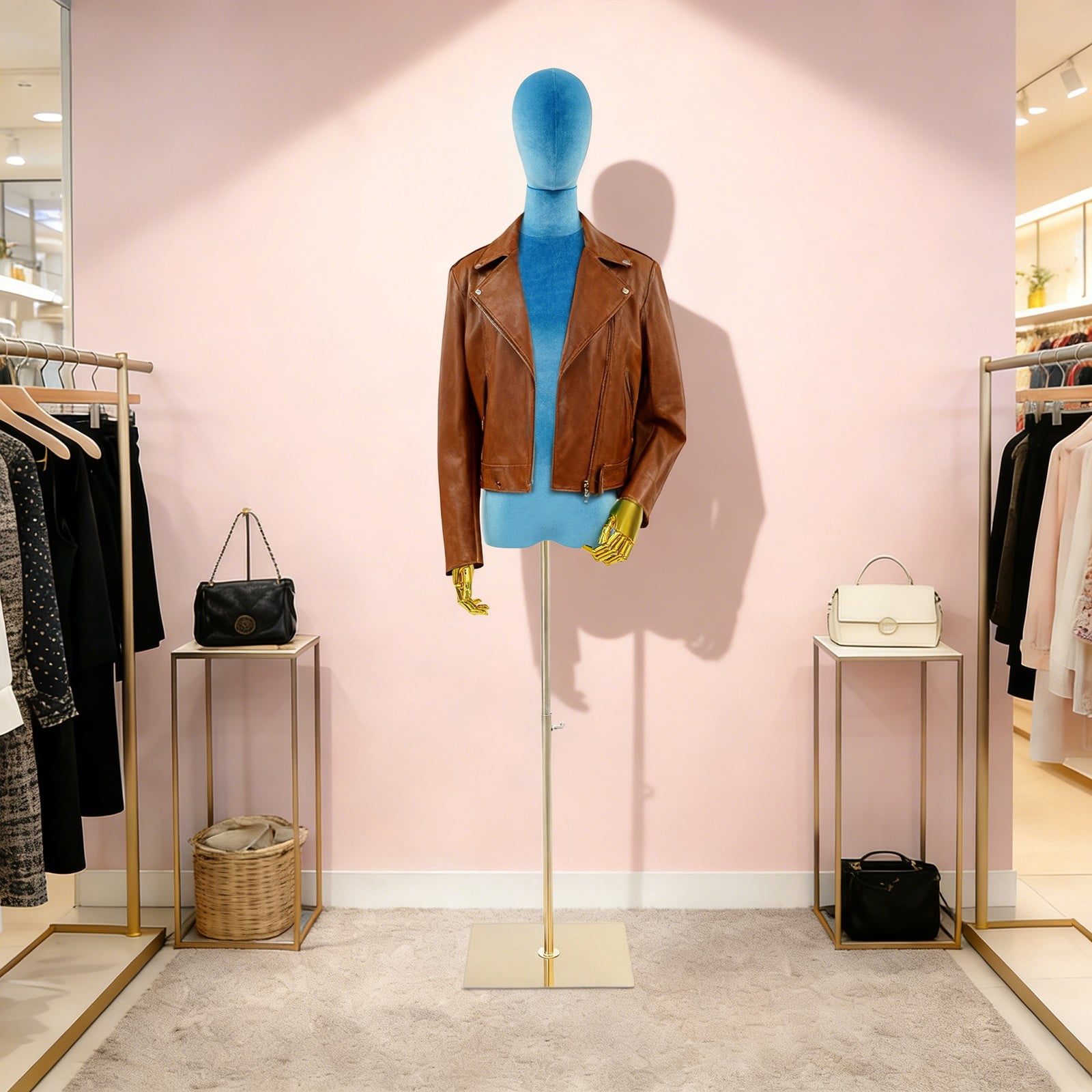 Dress Form Female Mannequin with Adjustable Arms and Square Base