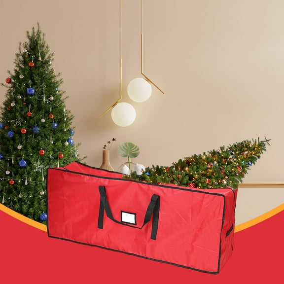 Nkmbld Heavy Duty Christmas Tree Storage Bag, Daily Necessities Storage Bag, Waterproof Xmas Tree Bag with Durable Reinforced Handles, Red