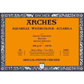 Arches Watercolor Block 8x10-inch Natural White 100% Cotton Paper - 20  Sheets of Arches Watercolor Paper 140 lb Cold Press - Arches Art Paper for