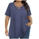 thumbnail image 1 of Tops de Manga Corta de Tamaño Más de las Mujeres, Blusas de Cuello en V Impresas de Verano de Moda para Uso Casual, Diario Y de Fiesta, 1 of 8