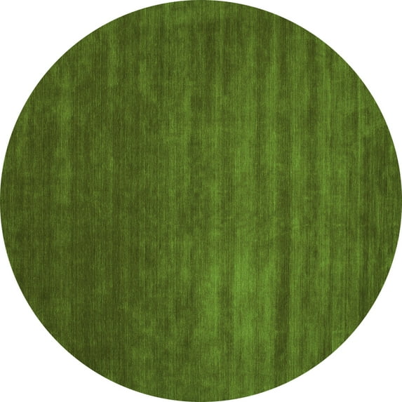 Ahgly Company Indoor Round Abstract Green Contemporary Area Rugs, 8' Round