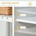 thumbnail image 3 of Rolling Kitchen Island with Storage, Kitchen Cart with Solid Wood Top, Glass Door Cabinet, Adjustable Shelf, Towel Rack, 2 Drawers for Dining Room, White, 3 of 6