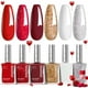 thumbnail image 1 of Set de esmaltes de uñas Beetles Red Glitter Burgundy, 6 unidades para mujer, 1 of 7