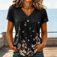 thumbnail image 2 of Sewkxo Womens Summer Tops Short Sleeve Basic Casual V Neck T Shirts Trendy Fashion 2026 Top,Black 2XL, 2 of 5