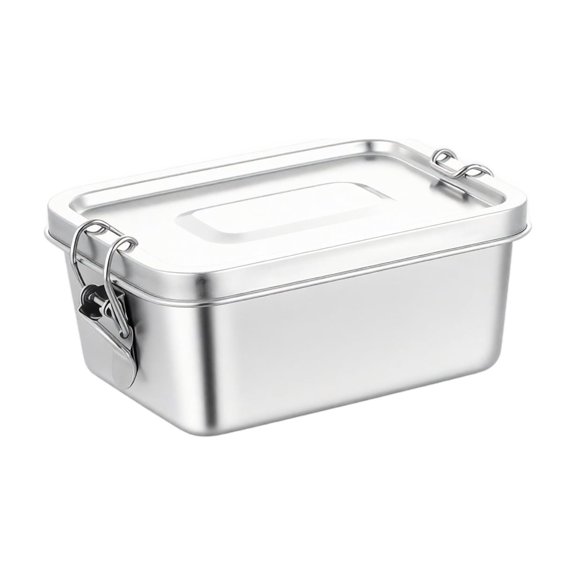 Stainless Steel Food Container - 1Pc Lock Lid Bento Box 3 Sizes Leak Proof Reusable for Work Lunch,S