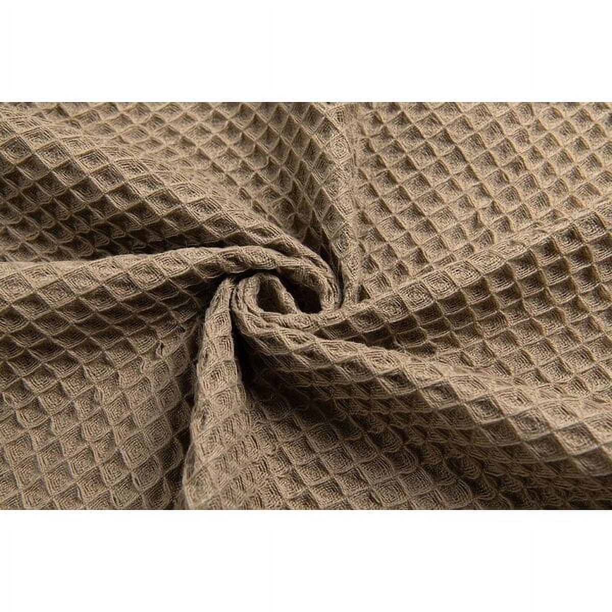 Dainty Home Imperial Cotton Textured Waffle Shower Curtain, 70 x 72, Coffee Brown
