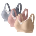 thumbnail image 2 of LEWKW Plus Size Comfortable Bras for Women Wirefree T Shirt Bra Seamless Support Bras Full Coverage Breathable Sleep Daily Wear Back Smoothing Soft Padded, 2 of 8
