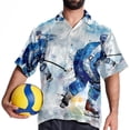 thumbnail image 4 of Ice Hockey Men's Short Sleeve Poplin Button Down Shirts - Casual Printed Summer Beach Tops for Men, 4 of 6