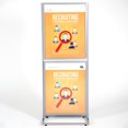 thumbnail image 2 of M&T Displays Metal Eco Info Board, Silver 22x28 Inches Slide-In Poster Sign Holder 2 Tier Double Sided Floor Standing Pedestal Advertising Display with Backing and Anti-Glare Lens, 2 of 7