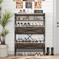 thumbnail image 4 of SONGMY Shoe Storage Cabinet with 2 Flip Drawers, Metal Legs, Adjustable Shelves, Entryway Hidden Shoe Storage, Organizer for Entryway (Grey), 4 of 8