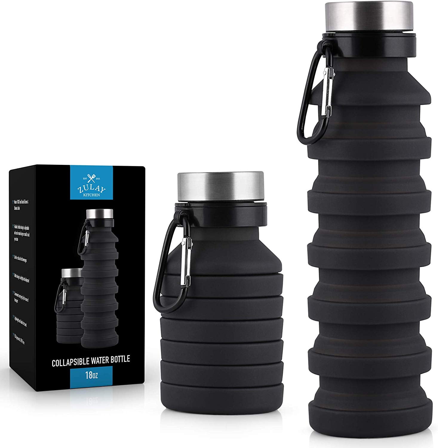 Portable Water Bottle Collapsible and Foldable Design