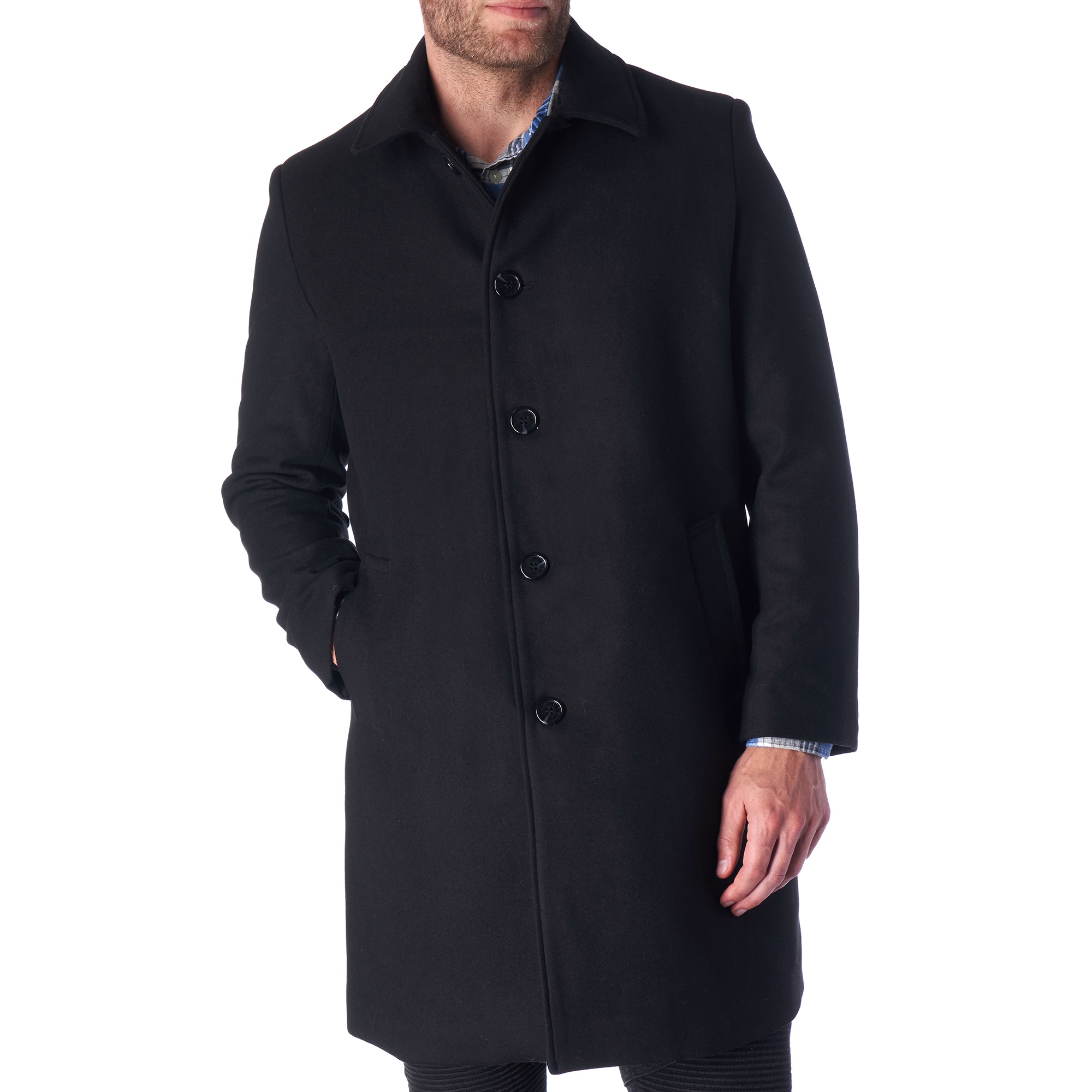 Hammer Anvil Mens Wool Blend Single Breasted Walking Coat Tailored Long Jacket - image 4 of 7