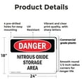 thumbnail image 2 of (2 Pack) Nitrous Oxide Storage Area OSHA Danger Sign 24 Inch X 18 Inch Plastic Sign, Weather Resistant, UV Protected for Workplace, Business, and Construction Site, Made in the USA, 2 of 8