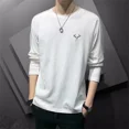 thumbnail image 4 of Ropa para hombre, camiseta holgada con gráfico en la parte superior blanca para hombre, ropa de calle estampada, moda Harajuku, manga larga, citas casuales, talla XL, 4 of 5