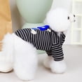 thumbnail image 5 of Mightlink Pet T-shirt Cartoon Print Stripe Comfortable Soft Cute Dress Up Polyester Rabbit with Hat Pet Apparel for Teddy, 5 of 6