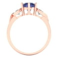 thumbnail image 4 of 1.72 ct Round Cut Simulated Tanzanite Three-Stone Engagement Ring for Women in 18K Rose Gold, 4 of 5