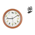 thumbnail image 1 of Reloj de pared,Reloj de pared con pájaro cantor Relojes de pared con pájaros,Servilletero de hierro,Servilletero con forma de pata,color negro,Dispensador de toallas de papel con estante para, 1 of 8