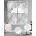 thumbnail image 2 of Gray Marble Swag Curtains for Living Room/Bedroom Windows, Modern Simple Gradient Abstract Patterned Kitchen Curtains and Valances Set 36 Inch Length, Light Filtering Swags Valance Curtain Panels, 2 of 5