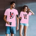 thumbnail image 4 of T-shirts à Manches Courtes pour Couples Assortis, Imprimé de Lettres de la Saint-Valentin, Col Rond, Mode, Confortable, Coupe Ample, T-Shirt Décontracté Léger, Tunique, Haut Confortable et Doux, Mari Femme, Tenue de Vacances, Vêtements, Rose G, 4 of 6