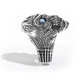 thumbnail image 2 of Exotic Skull Ring: Blue Eyes, Aluminum Alloy, Electroplated, Inlaid Design, High-Quality Fashion Ring for Men, 2 of 5