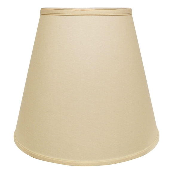 18" Beige Linen Empire Lampshade with Washer Fitter, Extra Deep Hardback Design