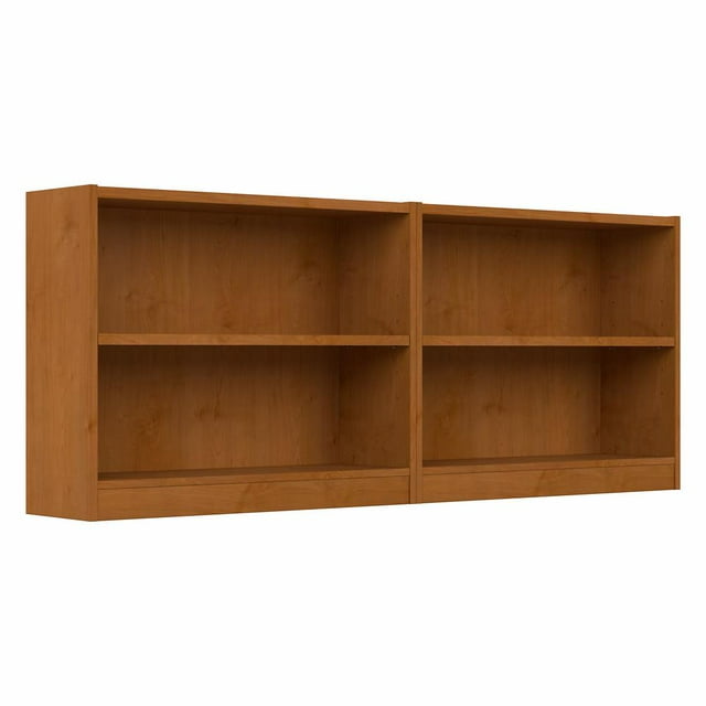 Bush Furniture Bibliothèque Universelle Petite à 2 Tablettes - Ensemble de 2, Cerisier Naturel