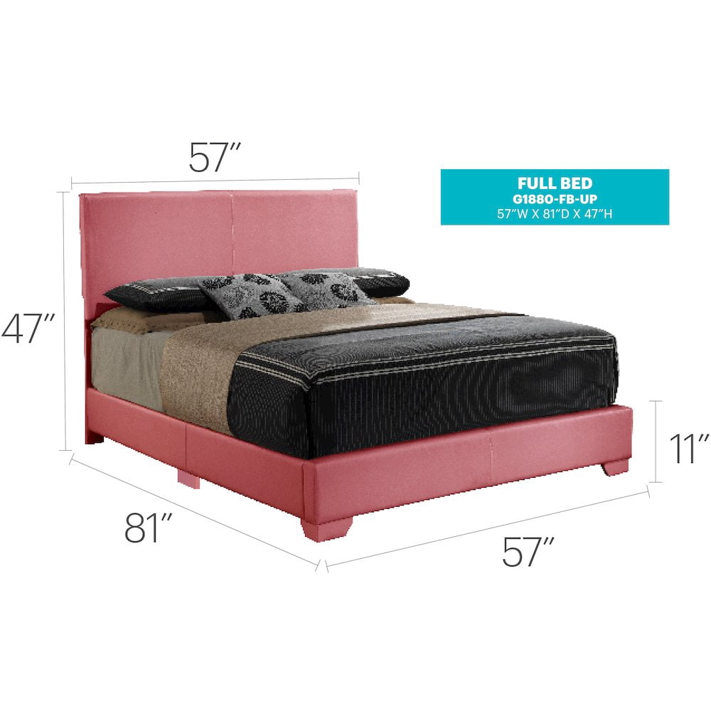 Glory Furniture Aaron Full Bed in Pink Color