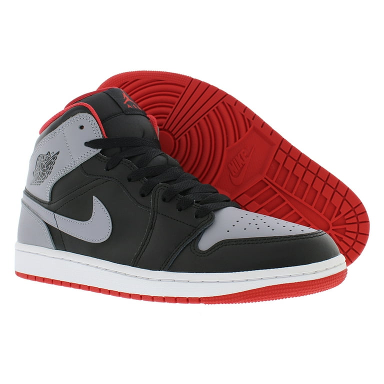 Nike Air Jordan 1 Mid Black/Cement Grey-Fire Red DQ8426-006 Men's